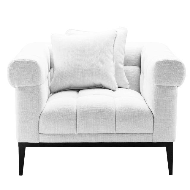 Tufted White Accent Chair Eichholtz Aurelio Chairish