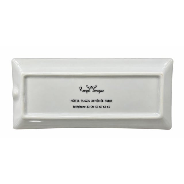 Vintage Hotel Plaza Athénée Paris Ashtray Catchall Dish White Porcelain For Sale - Image 10 of 12