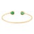 Contemporary 2.58ct Pear Emerald Open Cuff Bangle Bracelet in 14k Yellow Gold For Sale - Image 11 of 17