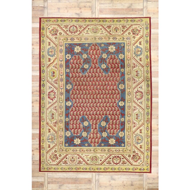 Red Antique Turkish Oushak Rug - 09'05 X 12'11 For Sale - Image 8 of 8