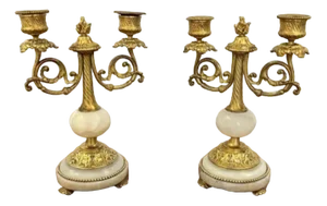 Victorian Ormolu and Marble Candelabras, 1860s, Set of 2