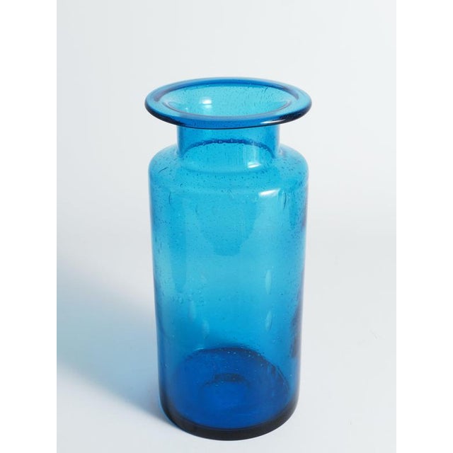 Cobalt Blue Bubble Glass Vases by Erik Höglund for Boda, 1960, Set of 2 For Sale - Image 14 of 18