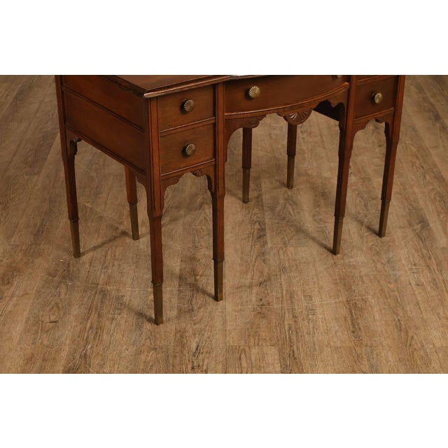 Early 20th Century Antique Victorian Oak Partner's Writing Desk For Sale - Image 5 of 18