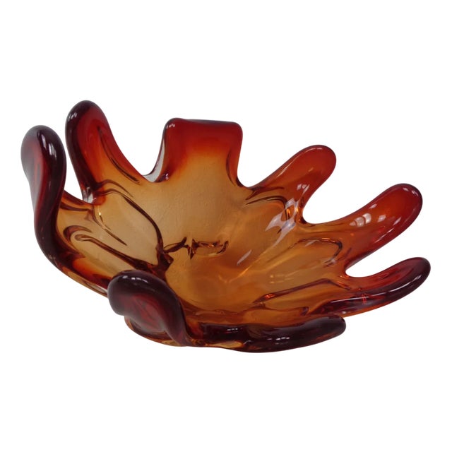 Sommerso Murano Glass Bowl, Italy, 1960s For Sale