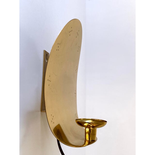 Mid-Century Brass Sconce with Candleholder from Boréns Borås, Sweden, 1970s For Sale - Image 16 of 18