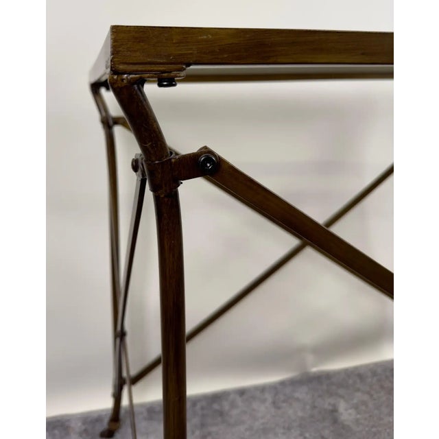 Bronze Neoclassical Empire Style Rectangular Bronze Side Serving Table With Glass Top For Sale - Image 8 of 10