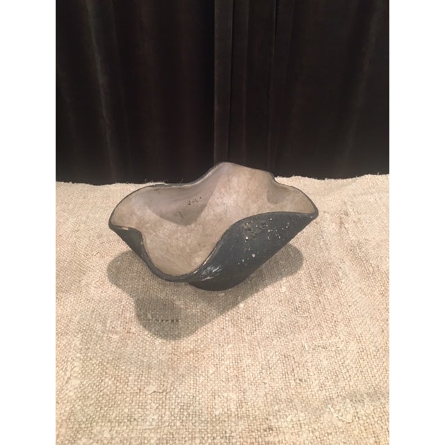 Mid-Century Modern Vintage Black Italian Handkerchief Pottery Bowl For Sale - Image 3 of 7