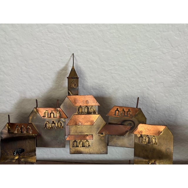 1970s Sailing Duo, Brass Sailboat Sculpture by Curtis Jere, 23" X 53" For Sale - Image 9 of 12