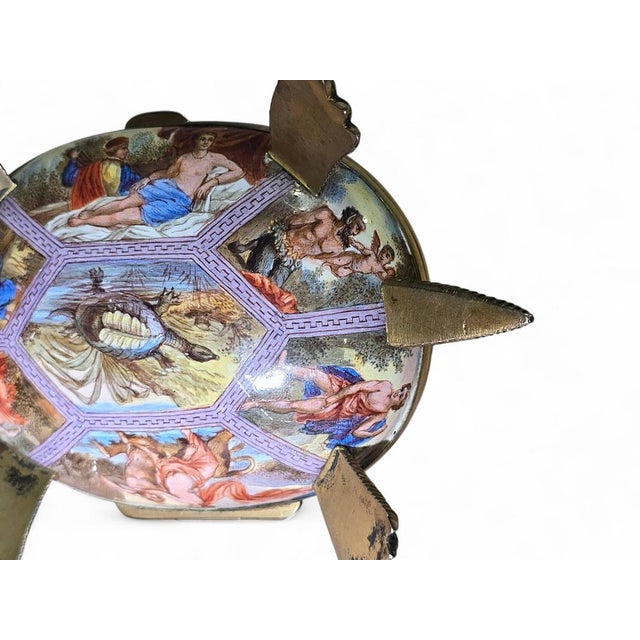 Silver Enamel and Gilt Metal Tortoise-Shaped Repeater Clock with Mythologi, 1800s For Sale - Image 8 of 13