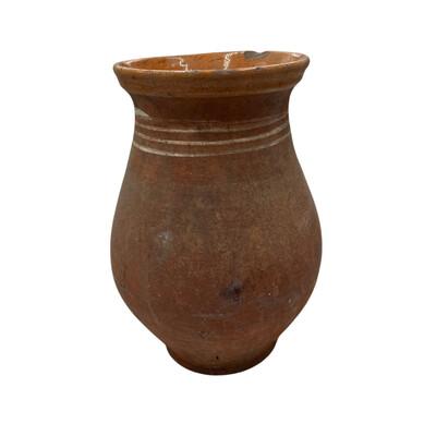 This one-handle antique terra cotta vessel from Hungary is a wonderful addition to any Farmhouse decor. The rustic pottery...