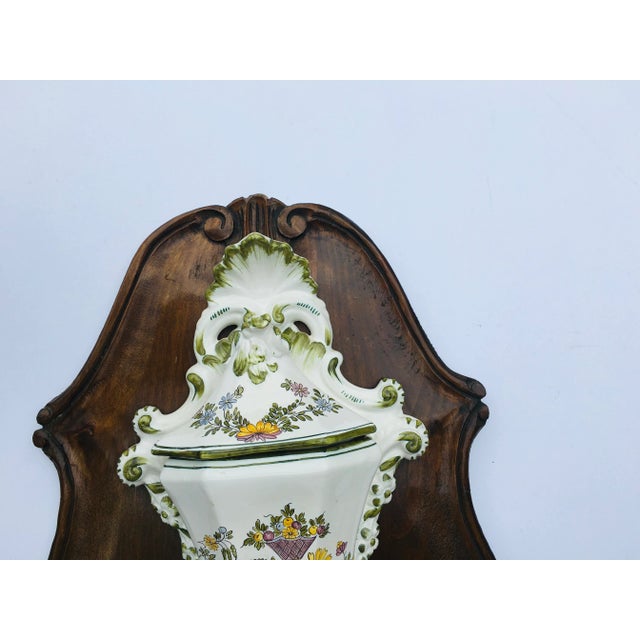 Italian 1980s Italian Lavabo Hand-Painted Faience For Sale - Image 3 of 6