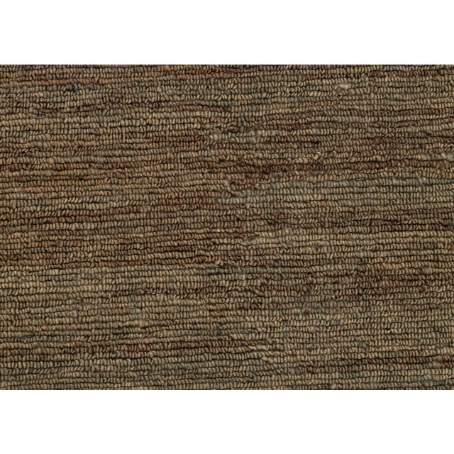 Not Yet Made - Made To Order High Quality Hand Knotted Dark Green Jute Loop Pattern Solid Rug 5x8Ft. For Sale - Image 5 of 12