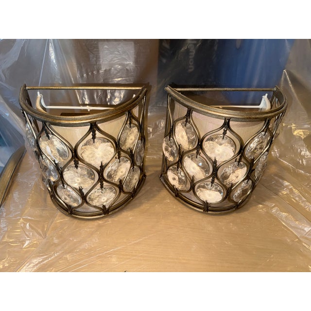 2010s 2 Feiss Lucia Wall Sconces Crystal Light Fixtures. For Sale - Image 5 of 6