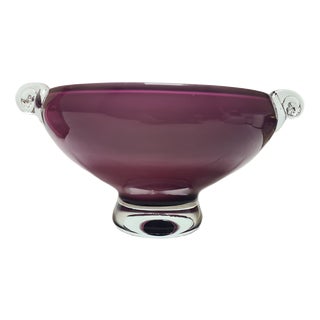 Glass Basket from HSG Tarnowiec, Poland, 1970s For Sale