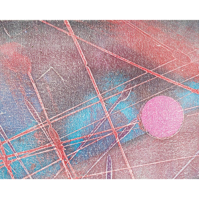 Textile Abstract Oil on Canvas Painting by Anthony Louis Popcheff For Sale - Image 7 of 7