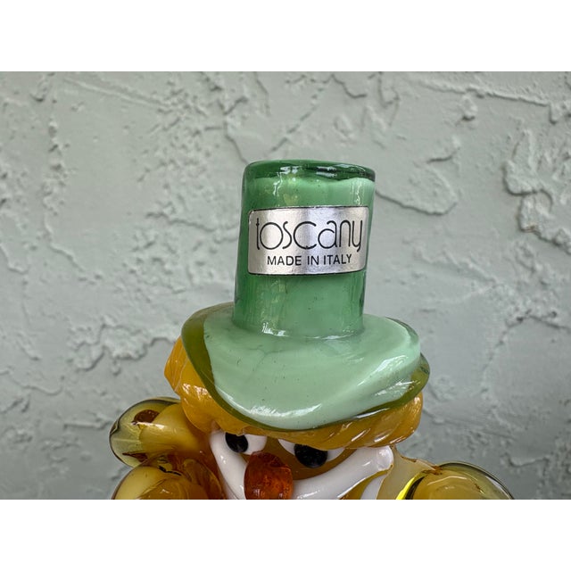 Mid-Century Modern Vintage Tuscany Italian Hand-Blown Art Glass Clown Figurine With Aventurine Inclusions For Sale - Image 3 of 12
