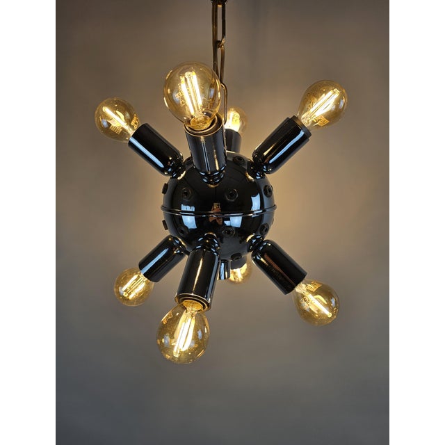 1960s Italian Starburst Sputnik Chandelier in Chrome & Murano Glass, 1960s For Sale - Image 5 of 8