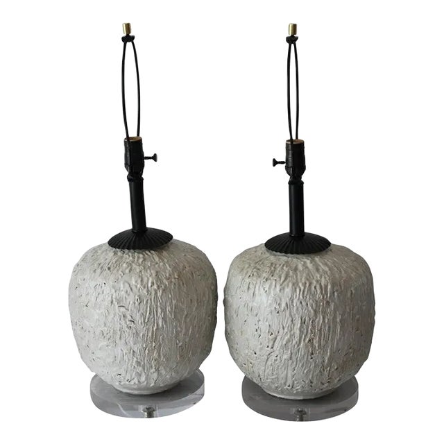Studio Made Ceramic Lamps - a Pair For Sale