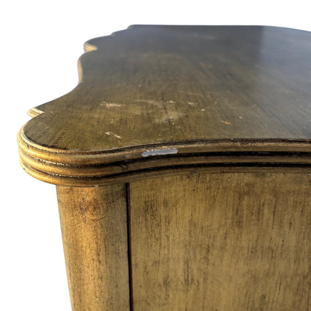 Ethan Allen Serpentine Chest in Original Metallic Silver-Gold Finish For Sale - Image 13 of 13
