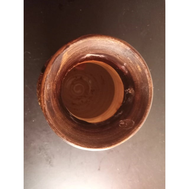 Art Deco 1970s Textured Armenian Pottery Decorative Vase For Sale - Image 3 of 7