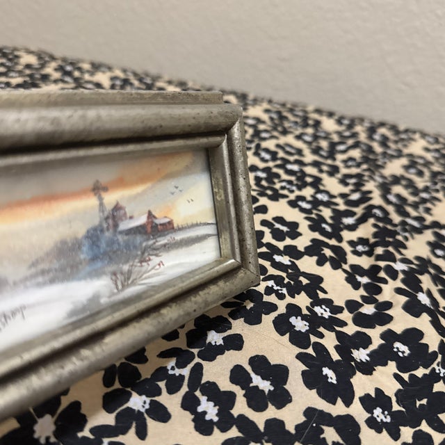 Capture the quiet charm of the countryside with this beautiful original miniature watercolor by renowned artist Kit Shoop....