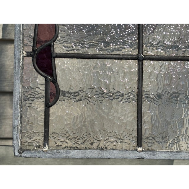 Metal Early 20th Century Stained Glass Window For Sale - Image 7 of 11