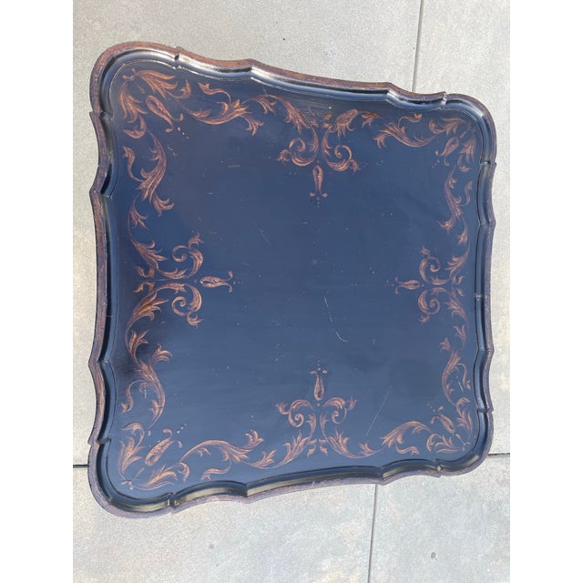 1980s Attributed to Michael Taylor Black Pavillion Side Table For Sale - Image 15 of 17