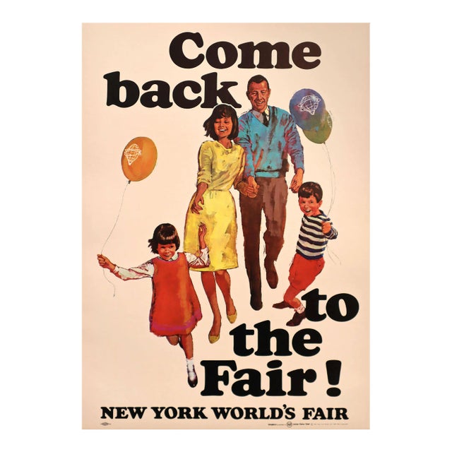 1965 American Advertising Poster, New York World's Fair Poster, "Come Back to the Fair!" For Sale