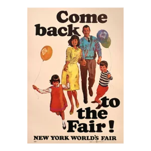 1965 American Advertising Poster, New York World's Fair Poster, "Come Back to the Fair!"