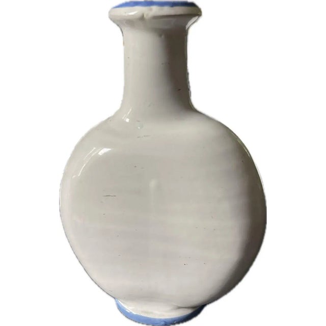 1910s Antique 1910s French Blue & White Terracotta Apothecary Vase For Sale - Image 5 of 6