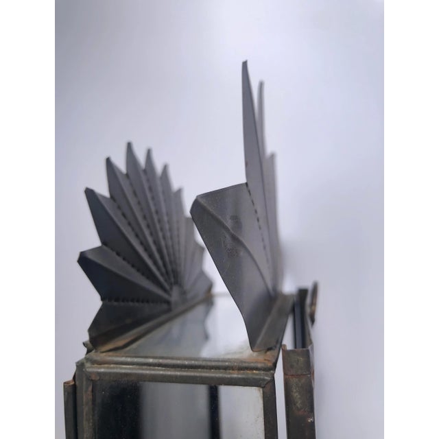 Metal Mid 20th Century Mexican Sunburst Shadowbox Nicho Wall Hanging With Front Doors For Sale - Image 7 of 11