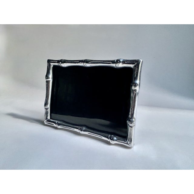 Modern Mariposa Faux Bamboo Cast Aluminum Picture Frame For Sale - Image 3 of 18