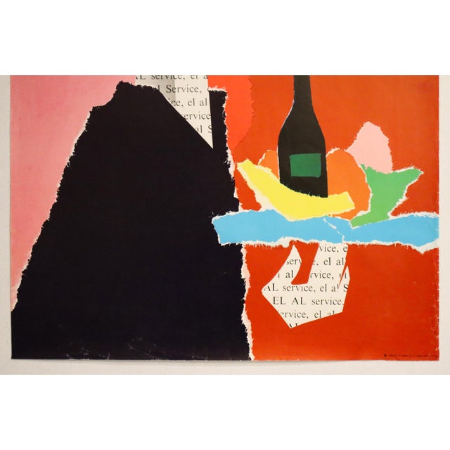 Mid-Century Modern 1962 Original Travel Poster, Israel Airlines - Lady El Al For Sale - Image 3 of 4