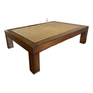 Attributed Ralph Lauren Wood Seagrass Coffee Table For Sale