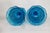 Blue Pair Le Smith Glass Daisy Button Colonial Blue Crimped Compotes Cups Vases 4211b For Sale - Image 8 of 12