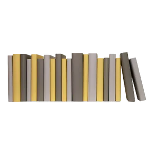 Decorative Books - Cloudy Haze Paper Wrapped Books - Grey and Yellow Books By The Foot