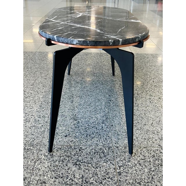 Metal Contemporary Gabriel Scott Custom Prong Racetrack Side Table For Sale - Image 7 of 10