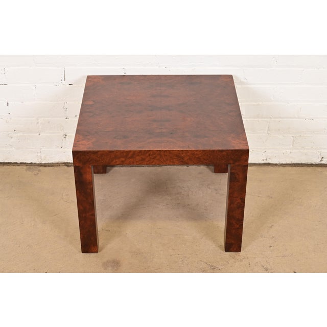 Mid-Century Modern Paul Evans for Directional Mid-Century Modern Burl Wood Parsons Side Table, 1960s For Sale - Image 3 of 10