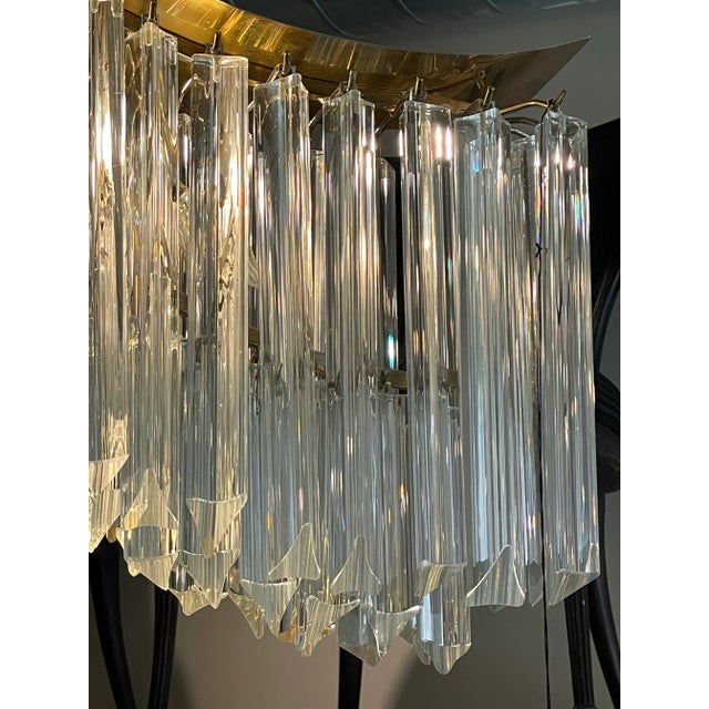 1970s 1970s Vintage Pagoda Glass and Brass Chandelier For Sale - Image 5 of 10