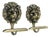 Vintage Brass Lion Head Coat Hooks, 1940s, Set of 2 For Sale
