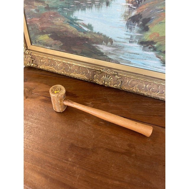 Wood Vintage Rawhide Mallet With Wooden Handle - Mid-20th Century Leatherworking or Jewelry Tool. For Sale - Image 7 of 10