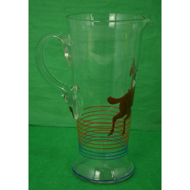 Hand-Painted Steeplechaser Pitcher For Sale - Image 4 of 5