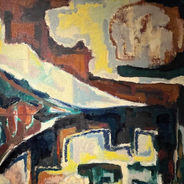 Jaap de Carpentier, Abstract Landscape in Green Tones, 1960s, Oil on Canvas For Sale - Image 6 of 11