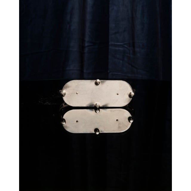 Vienna Secession Nickel-Plated Metal and Velvet Pincushion in the style of Josef Hoffmann For Sale - Image 6 of 9