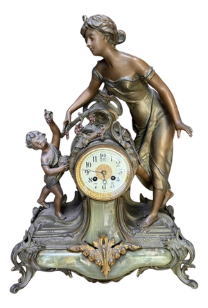 19th Century Art Nouveau Clock in Bronze