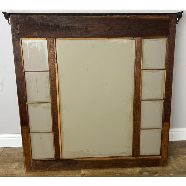 Antique French Oak Wall Mirrorin Bevelled Glass Wall Frame For Sale - Image 13 of 14