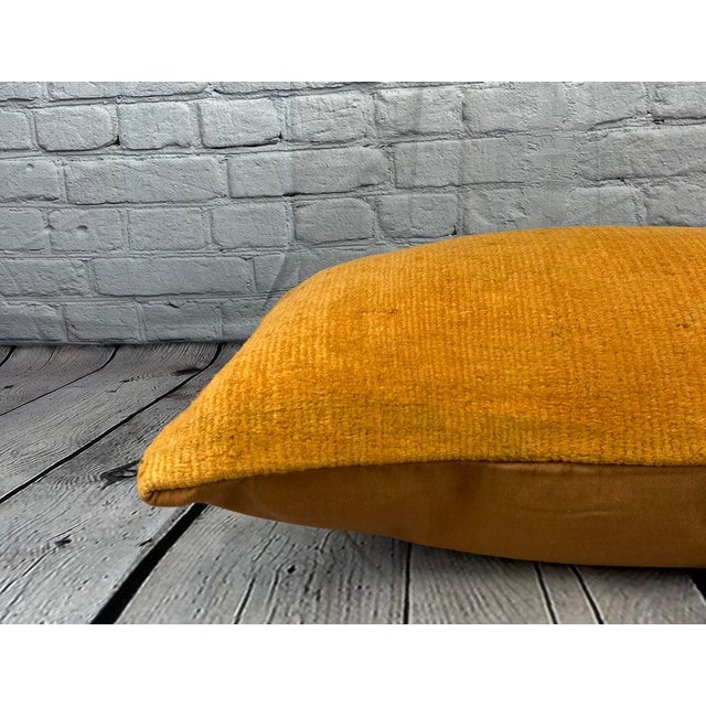 16 x 24 Hemp Pillow Turkish Cushion Natural Orange Pillow Cushion Cover For Sale - Image 4 of 4