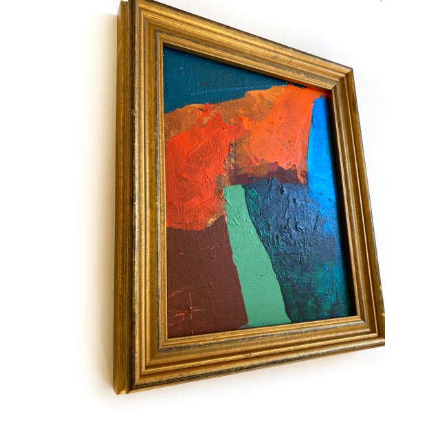 Abstract "Orange and Teal" 2024 Framed Painting by Jessalin Beutler For Sale - Image 3 of 4