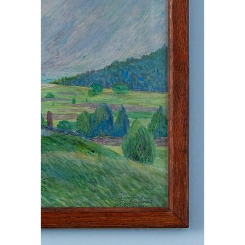 Paper Alexandre Fichet, Country Landscape, Watercolour and Gouache on Paper, 1914, 1890s, Wood & Grass & Paper For Sale - Image 7 of 8