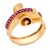 Mid-Century Modern 1940s Trabert & Hoeffer Mauboussin Retro 17.50 Carat Ruby Diamond 14k Gold Bangle For Sale - Image 3 of 6